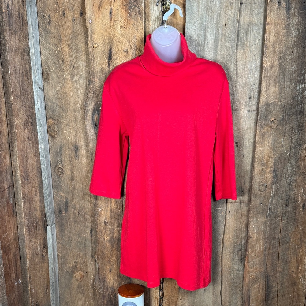 Zara Red Women's Cotton Blend Shift Dress